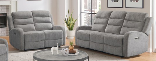 Avanti Grey Power Sofa & Loveseat 